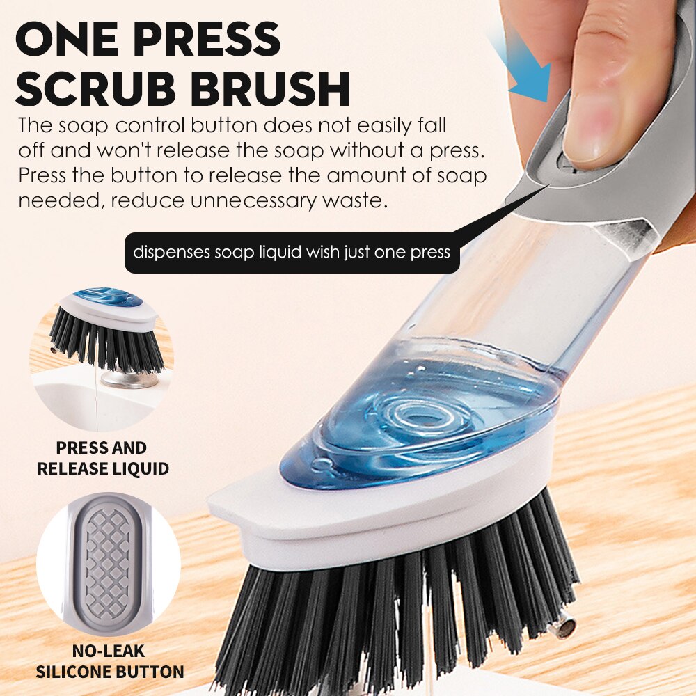 Kitchen Cleaning Brush 4 In 1 Long Handle