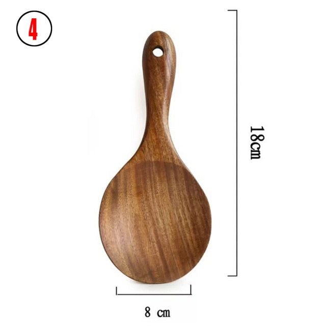 Teak natural wood tableware spoon colander