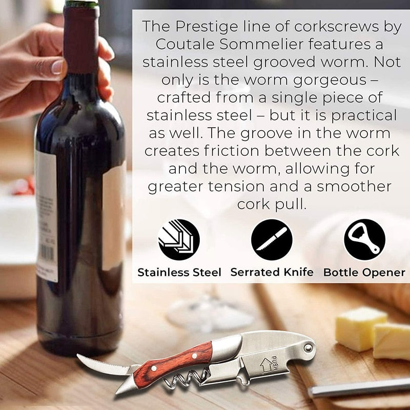 Wood Handle Corkscrew Bottle Opener