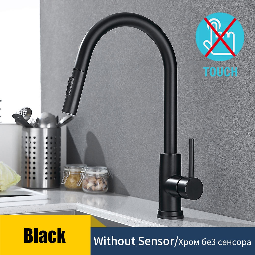 Kitchen Faucets Smart Sensor Pull-Out Hot and Cold Water