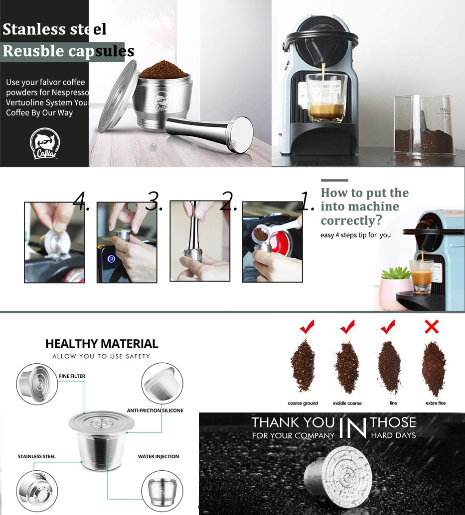 Reusable Coffee Capsule Stainless Steel