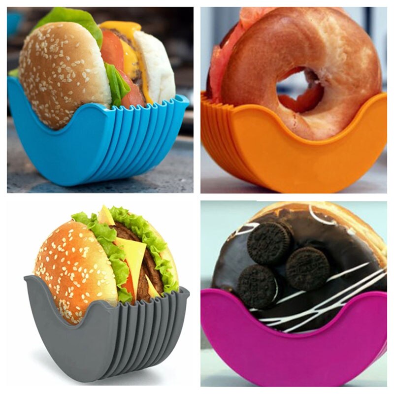 Burger Holders Reusable Anti-dirty Hands Silica Gel