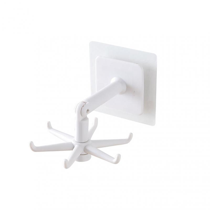 Rotated Kitchen Hooks Self Adhesive 6 Hooks