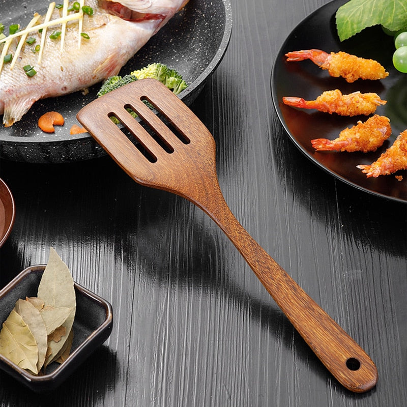 Wooden Spatula Kitchen Nonstick Dedicated