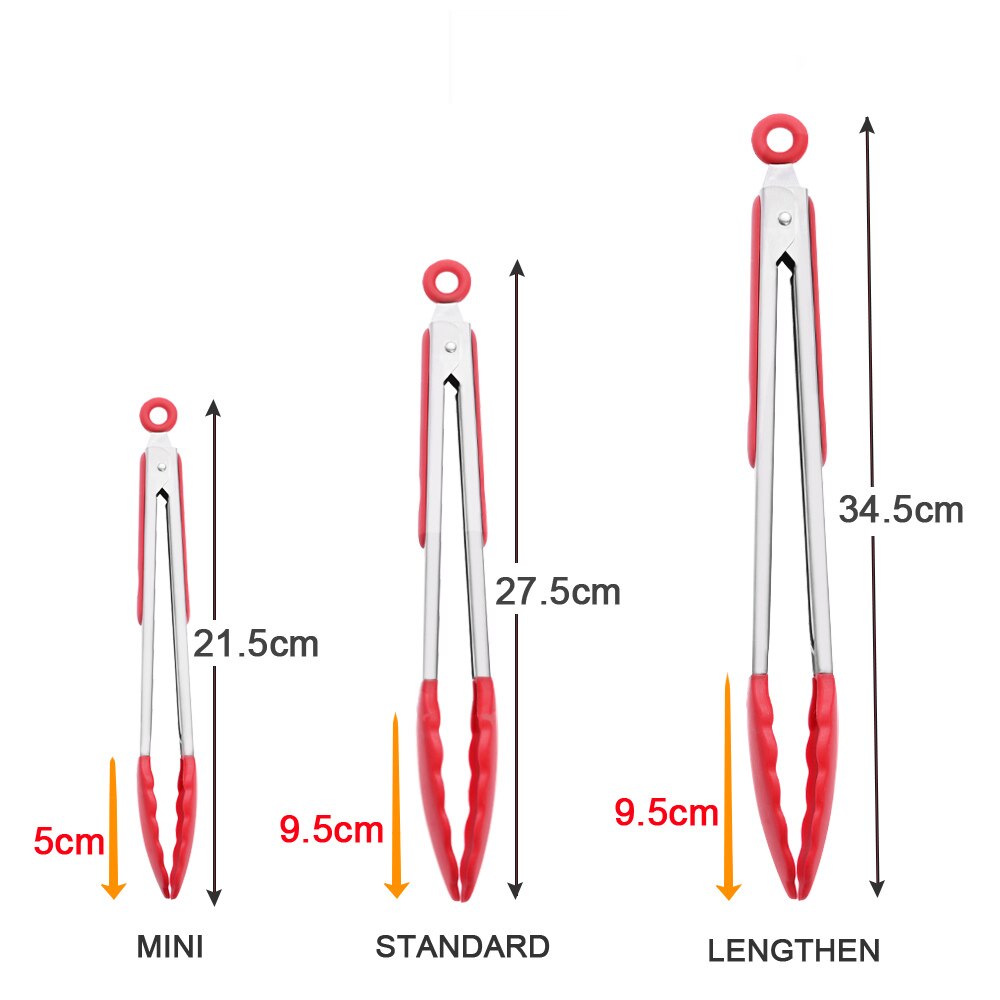 Silicone Food Tong Stainless Steel GrillingTongs