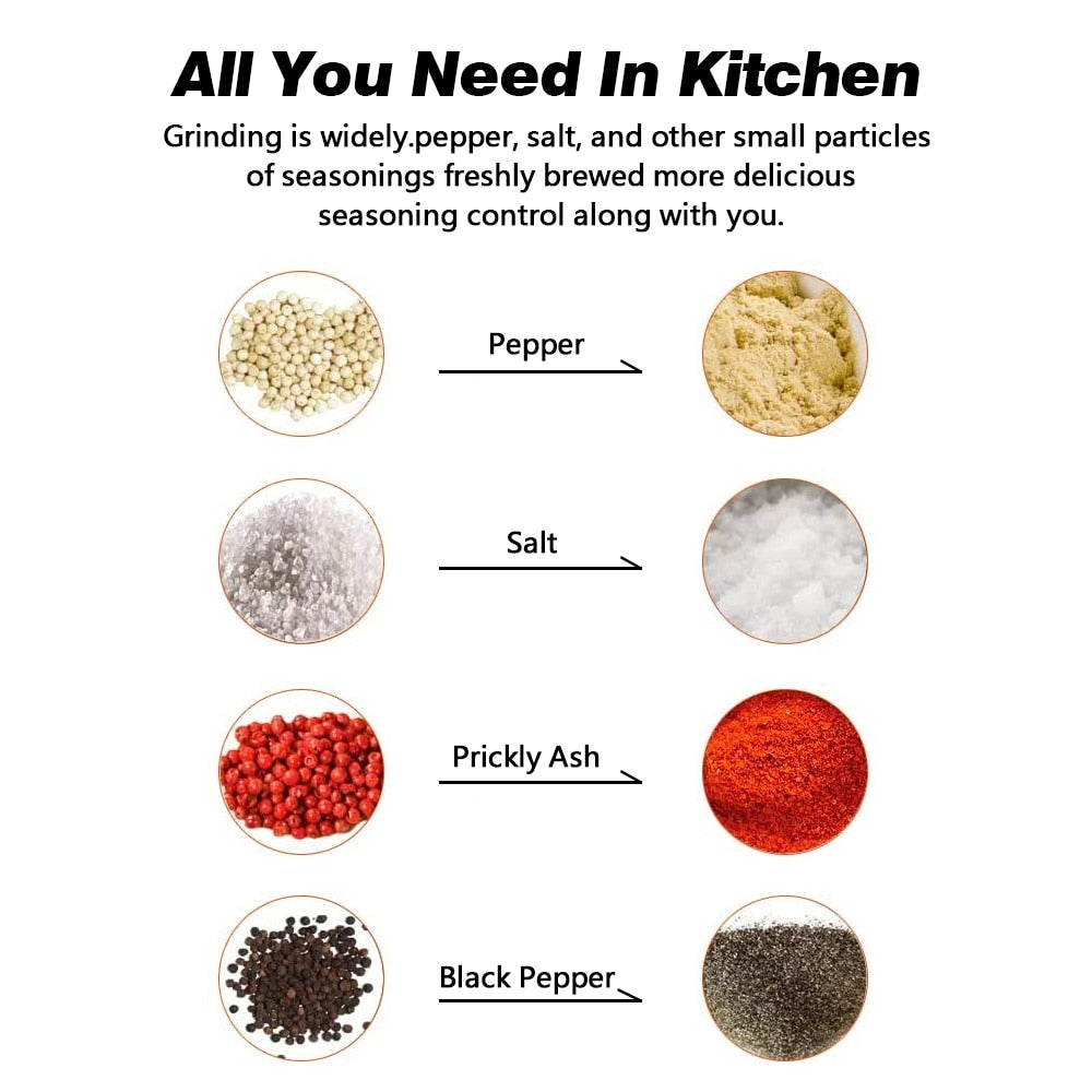 Electric Salt And Pepper Grinders Spice Mill