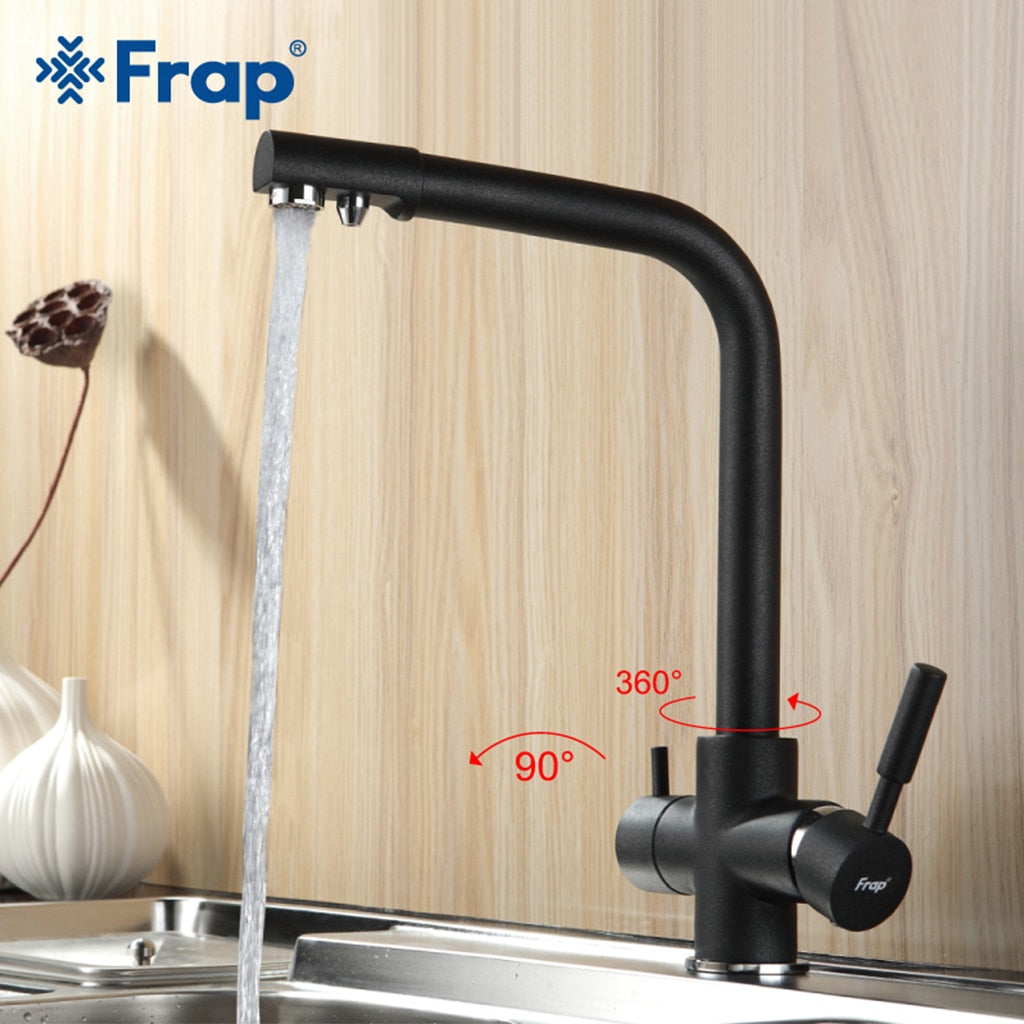 Frap Black Kitchen Sink Faucet Mixer