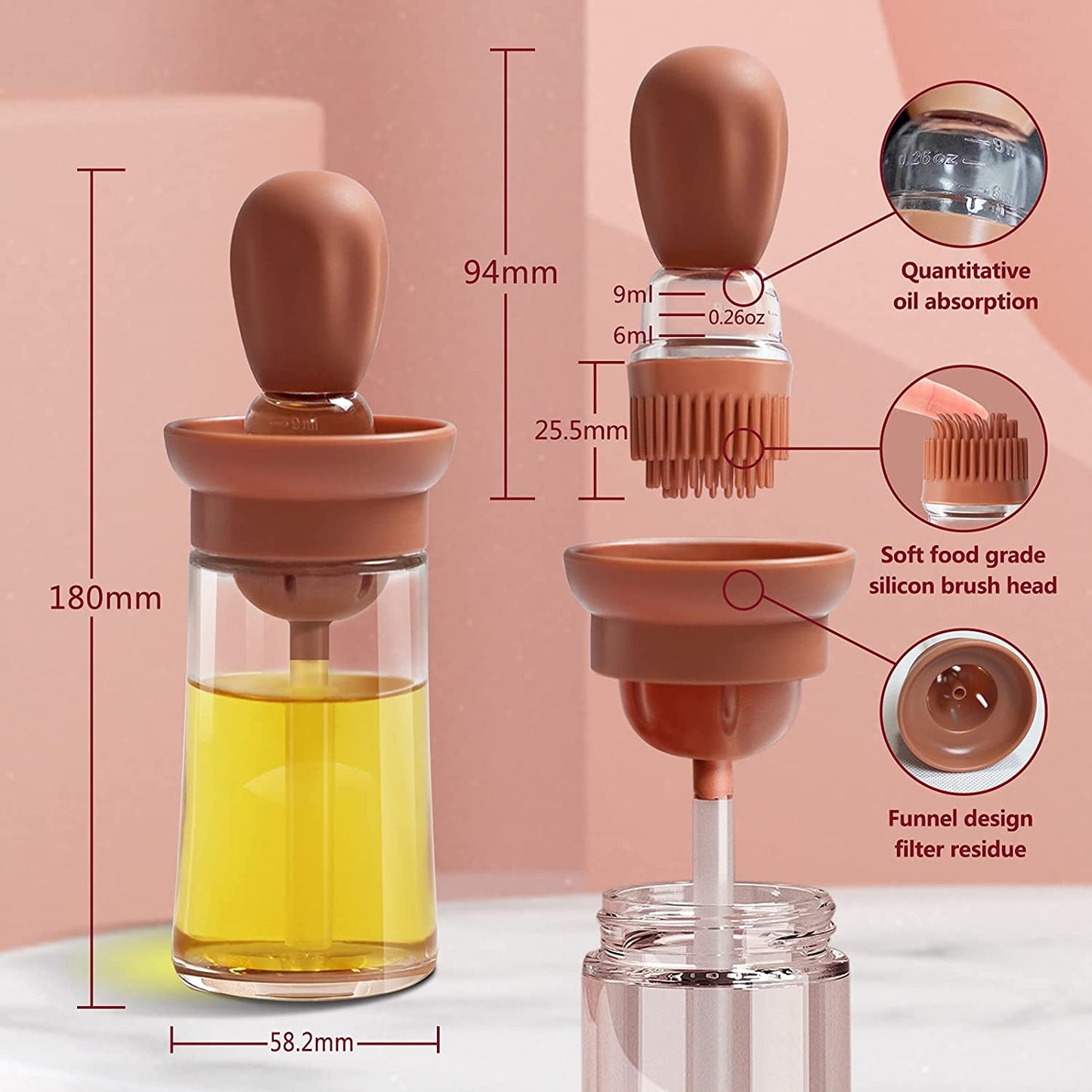 Kitchen Oil Bottle Silicone Brush