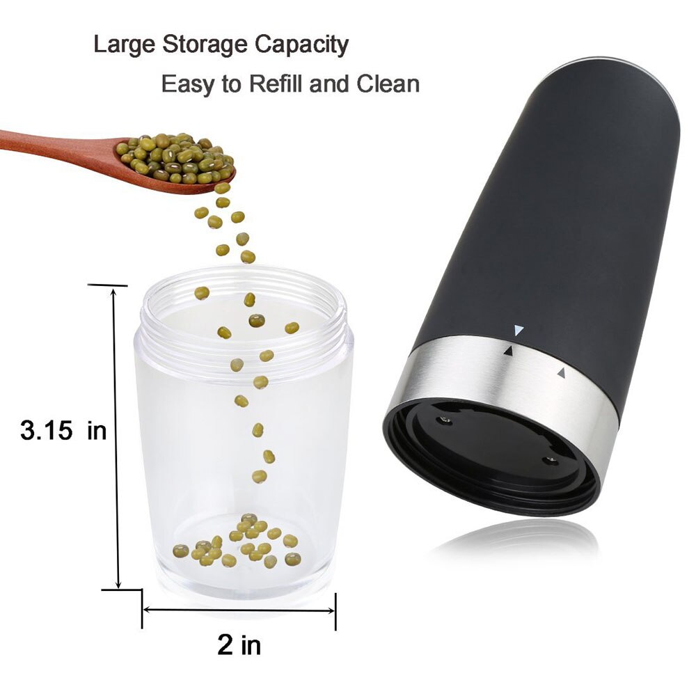 Black Electric Pepper Grinder Set