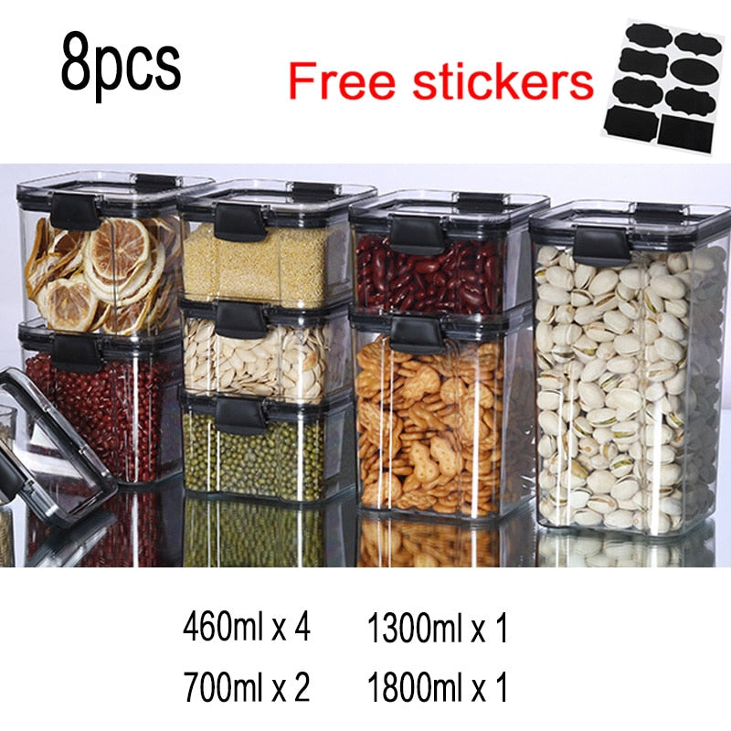 Food Storage Kitchen Container Plastic Box Jars