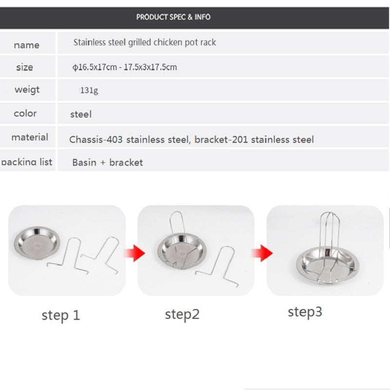 Non-Stick Chicken Roaster Rack With Bowl