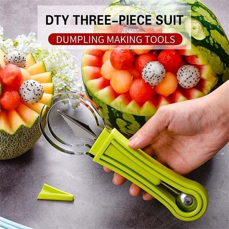 4 In 1 Watermelon Scoop Fruit Carving Knife Cutter