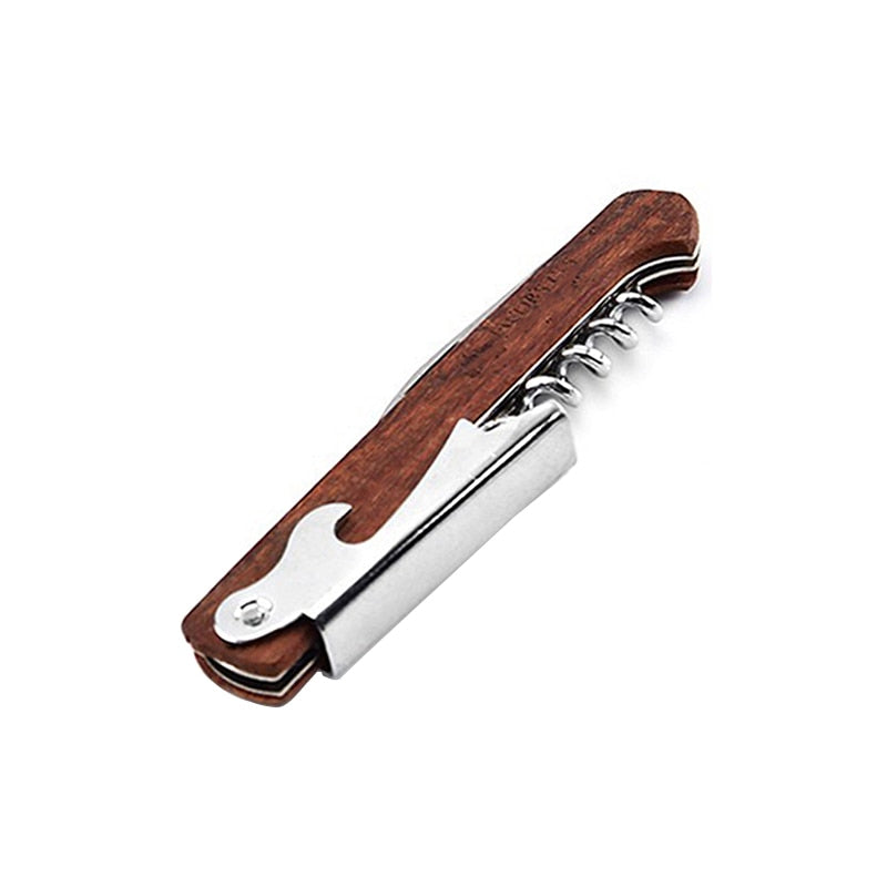 Wood Handle Corkscrew Bottle Opener