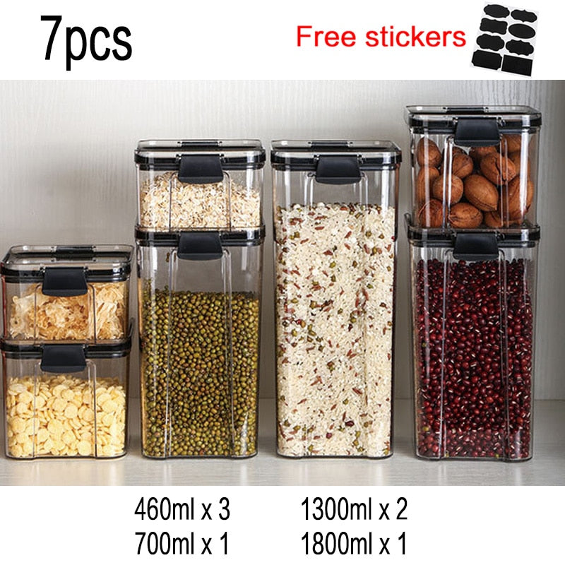 Food Storage Kitchen Container Plastic Box Jars