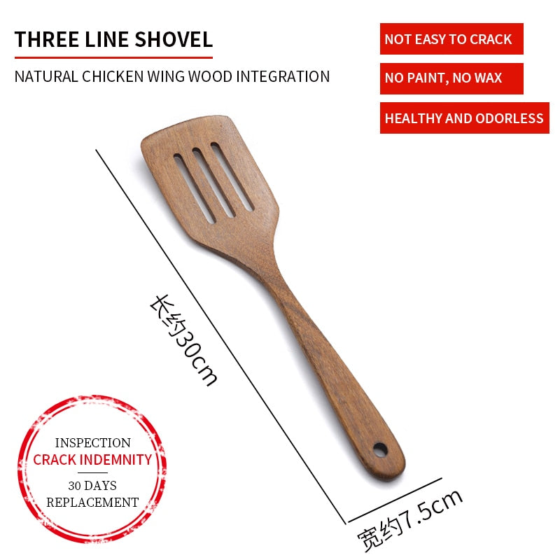 Wooden Spatula Kitchen Nonstick Dedicated