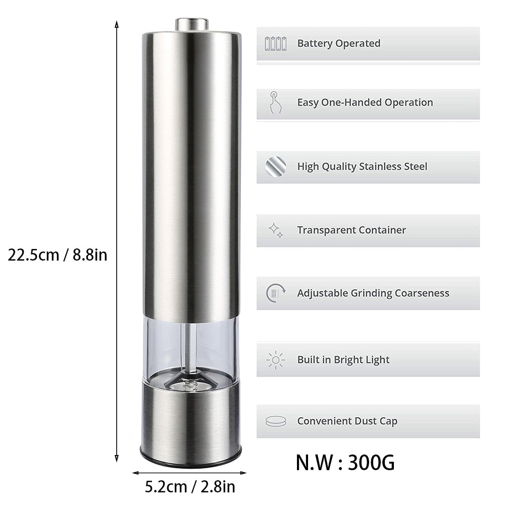 Mill Electric Stainless Steel Spice