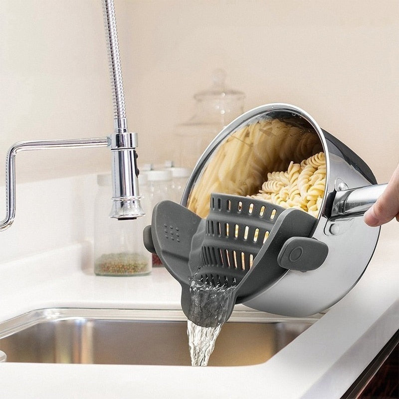 Silicone Kitchen Strainer Clip Pan Drain