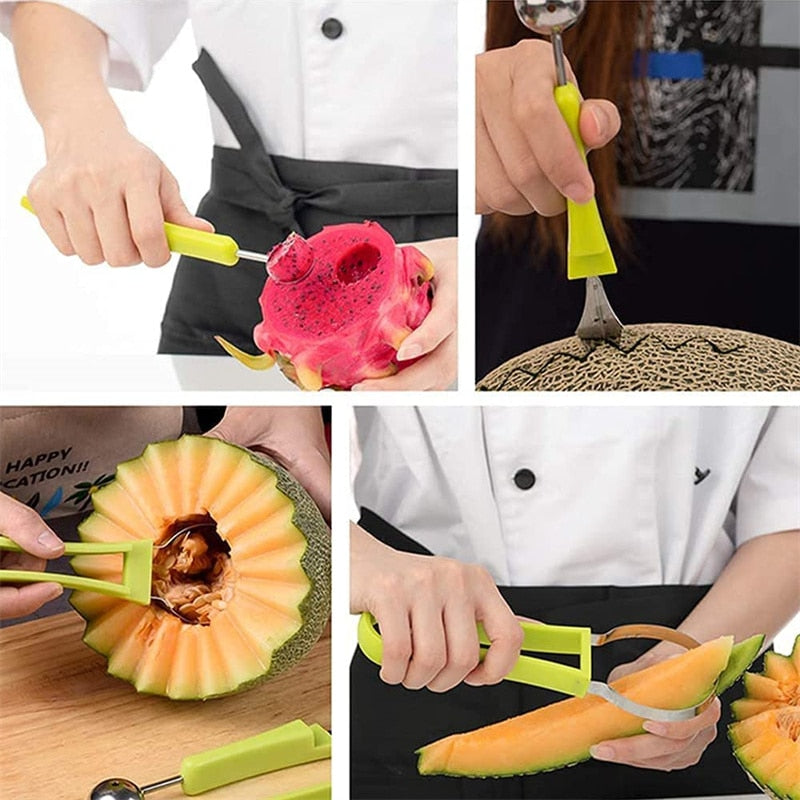 4 In 1 Watermelon Scoop Fruit Carving Knife Cutter