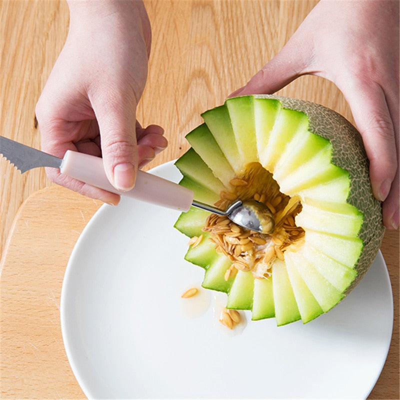 Fruit Platter Carving Knife Melon Spoon