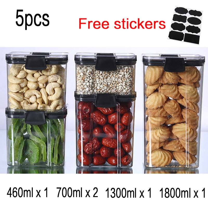 Food Storage Kitchen Container Plastic Box Jars