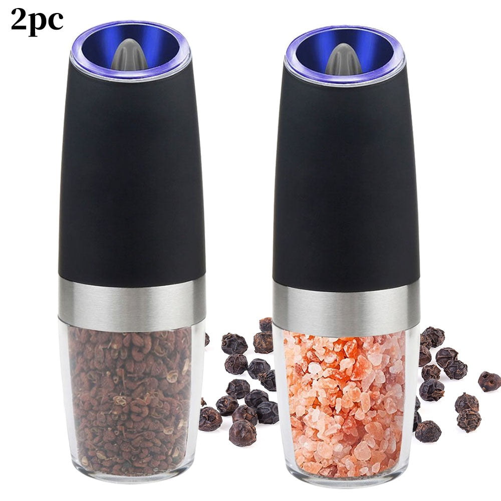 Black Electric Pepper Grinder Set