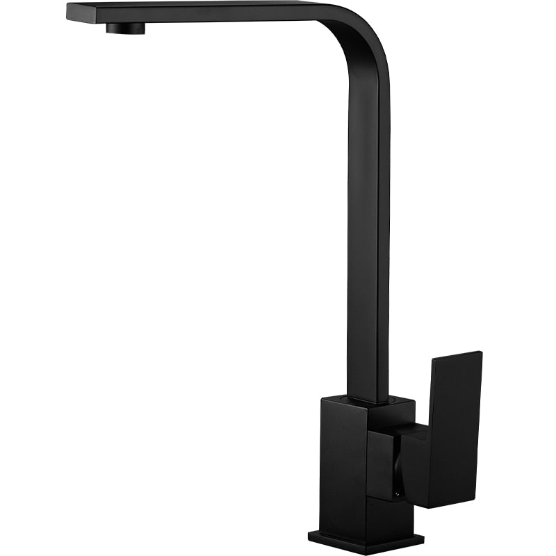 Square Kitchen Faucet Matte black Chrome Kitchen Sink