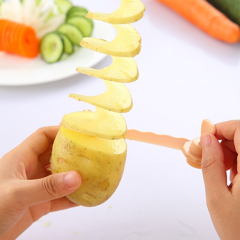 DIY Potato Spiral Cutter String Rotate