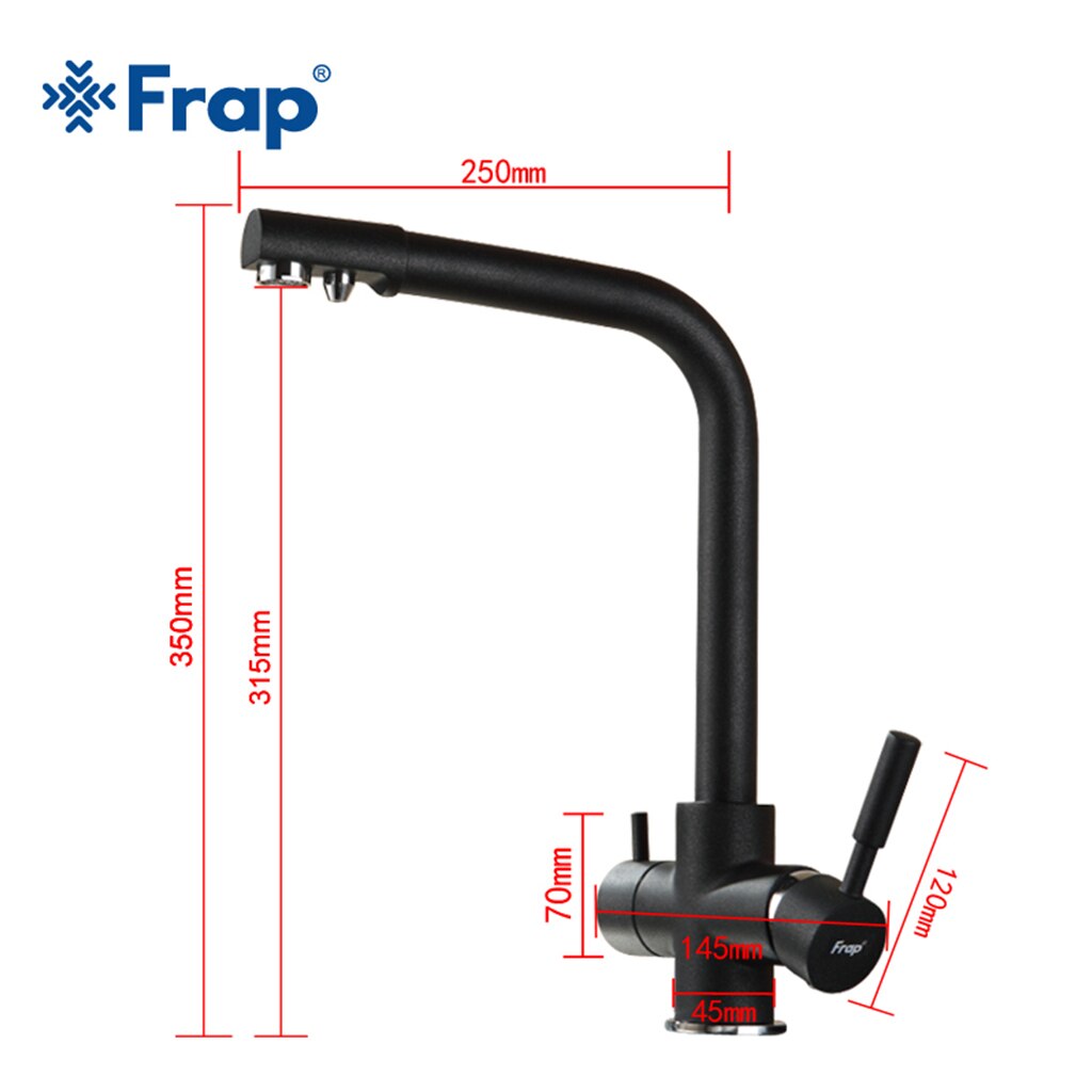 Frap Black Kitchen Sink Faucet Mixer