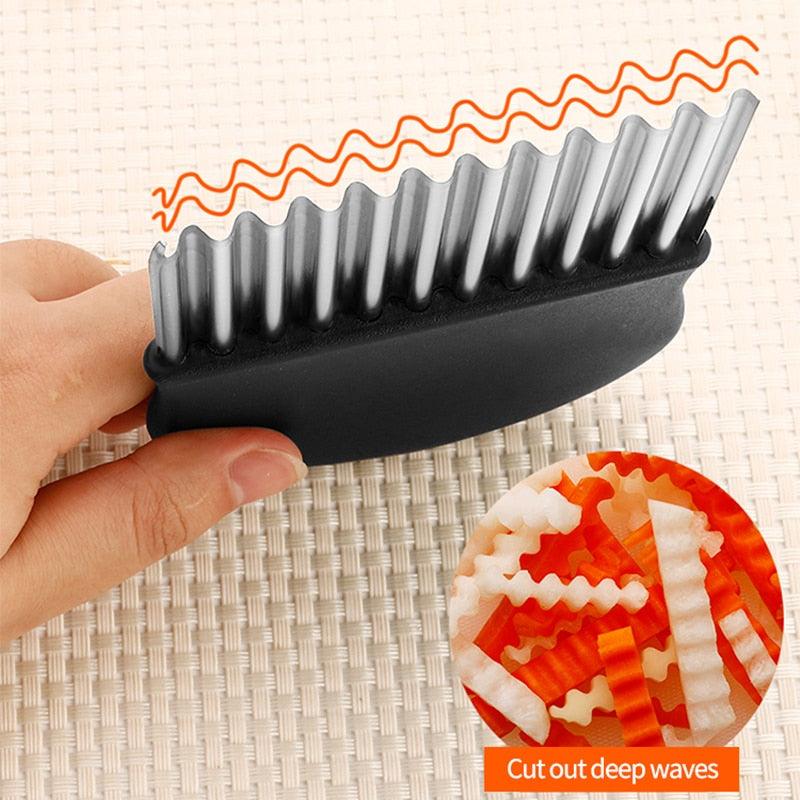 Potato Chip Fruit Crinkle Wavy Slicer Knife