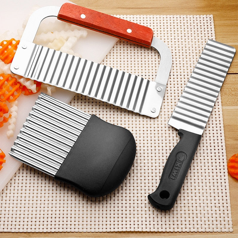 Potato Chip Fruit Crinkle Wavy Slicer Knife