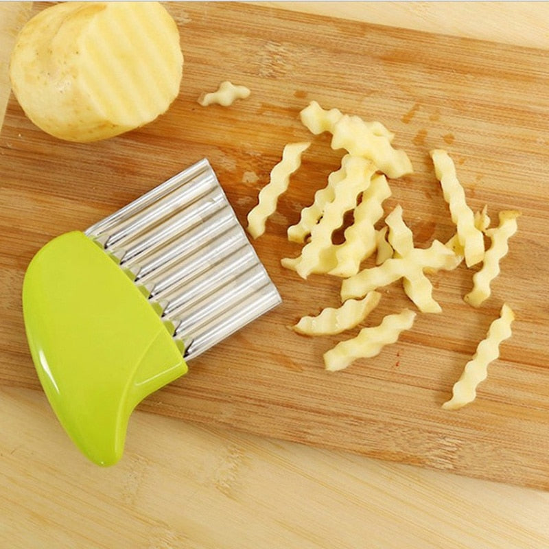 Potato Chip Slicer Vegetable Fruit  Wavy Knife