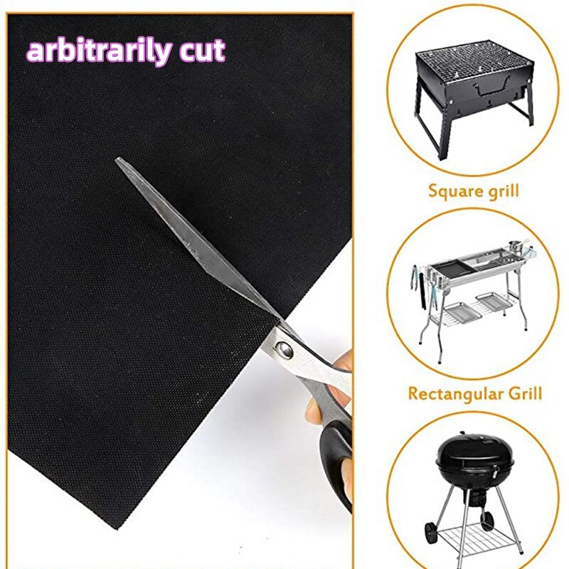 Reusable BBQ Grill Mat With Oil Brush Outdoor