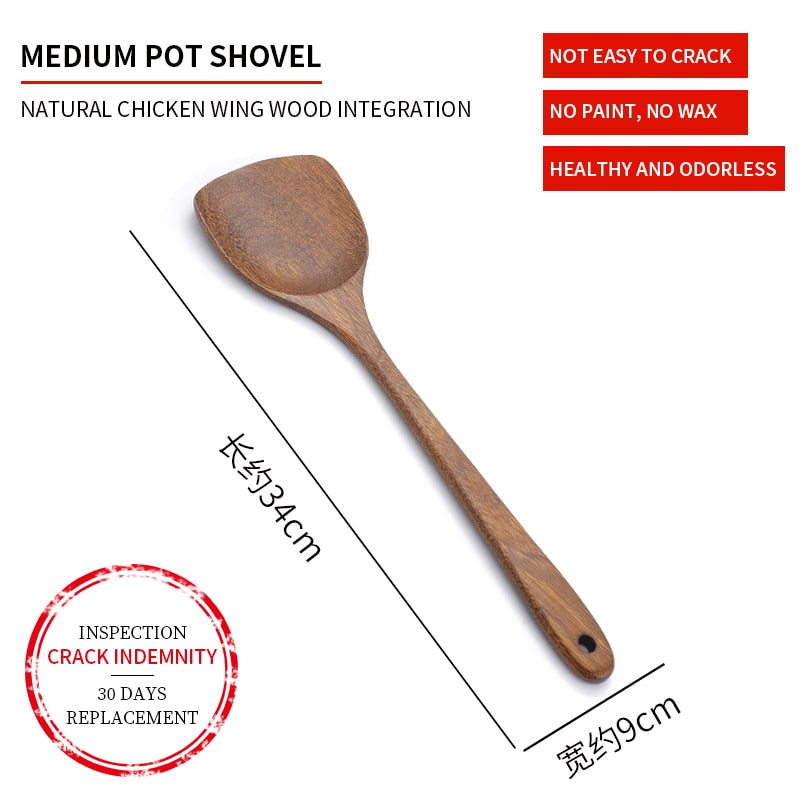 Wooden Spatula Kitchen Nonstick Dedicated