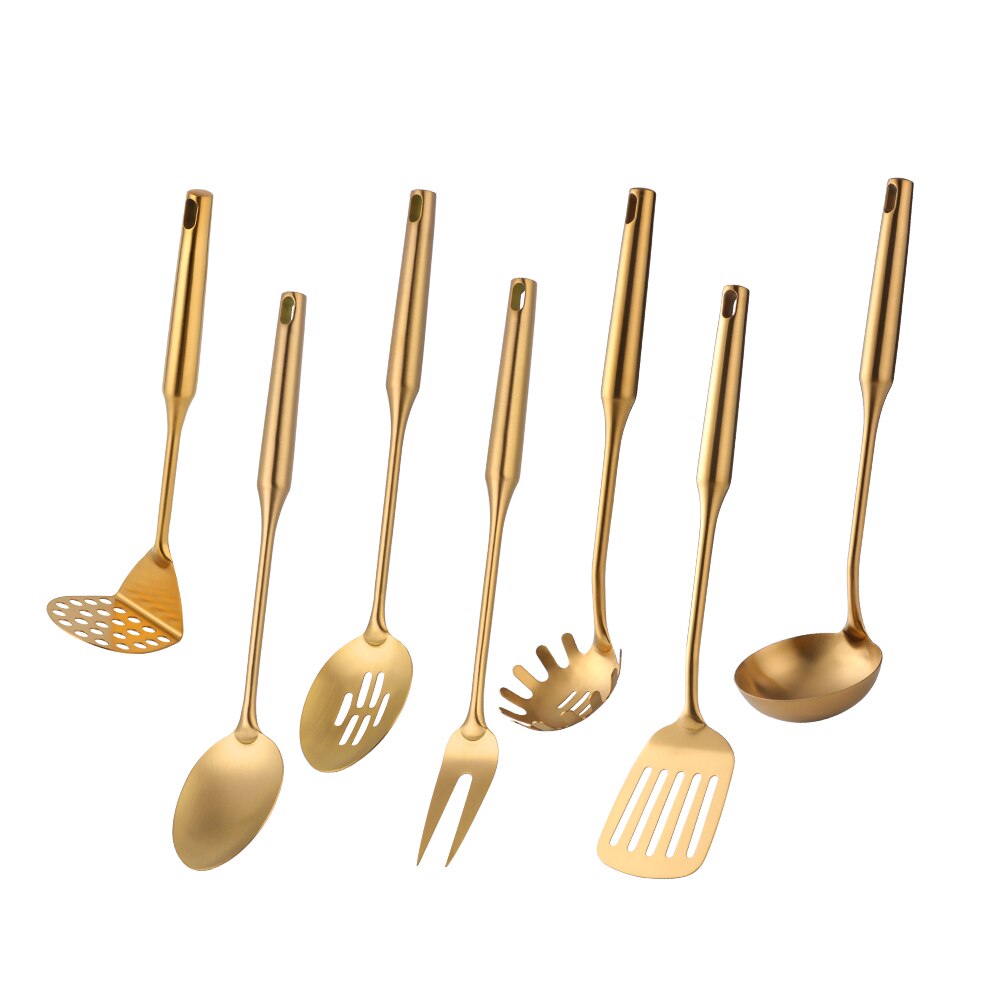 CookwarLong Handle Set Gold Cooking Utensils