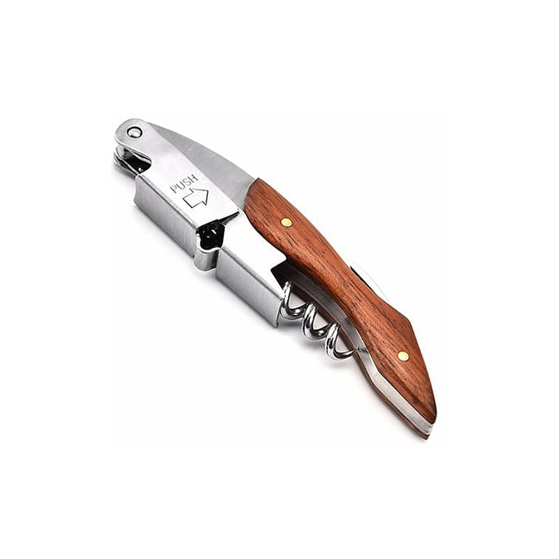 Wood Handle Corkscrew Bottle Opener