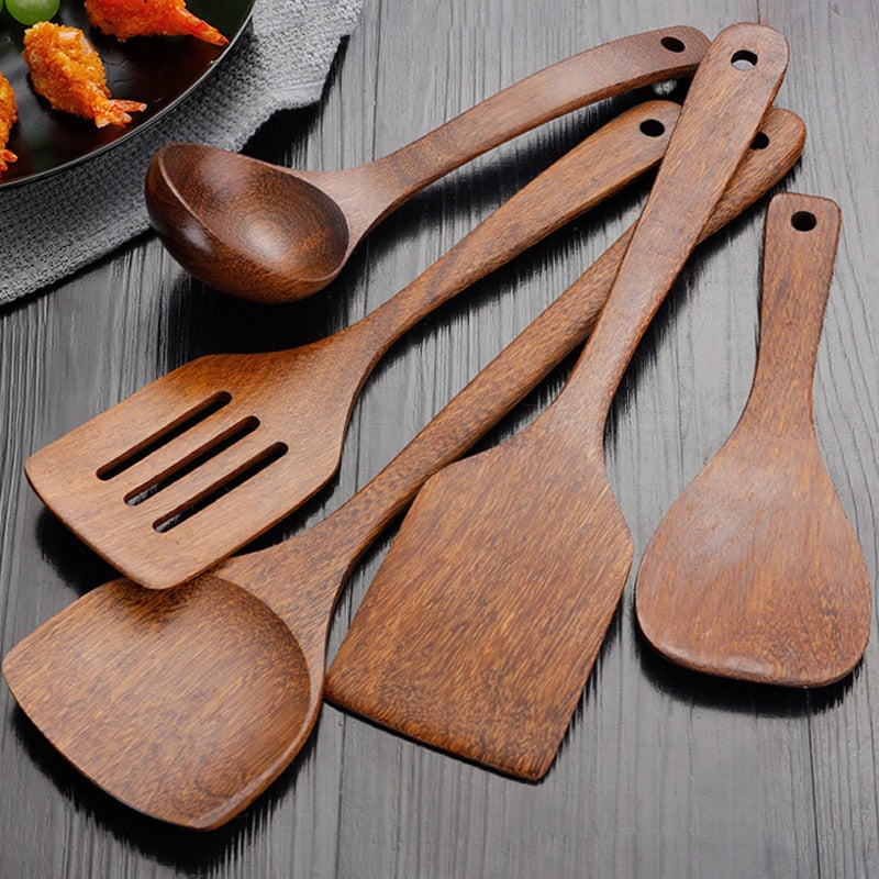 Wooden Spatula Kitchen Nonstick Dedicated