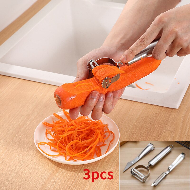 3 Pieces Stainless Steel Peeler Kitchen Gadget Potato