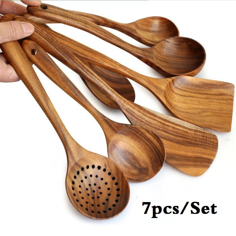 Cooking Spoon Natural Wooden Kitchen