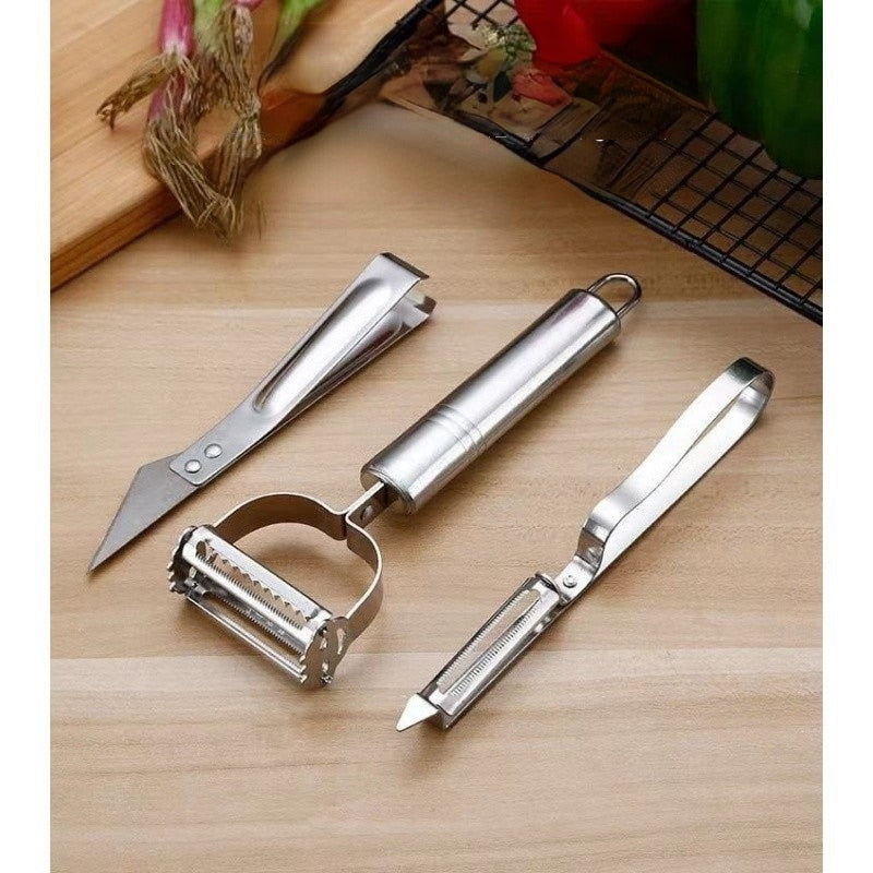 3 Pieces Stainless Steel Peeler Kitchen Gadget Potato