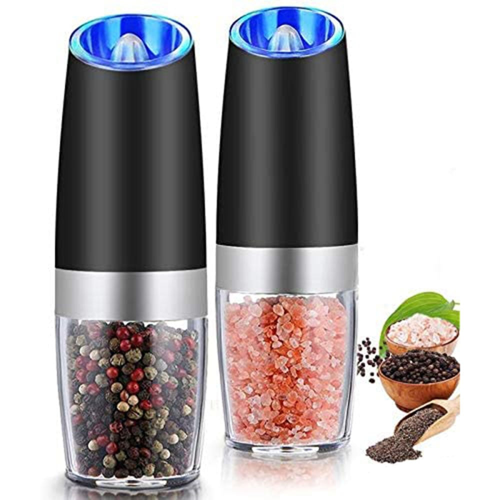 Black Electric Pepper Grinder Set