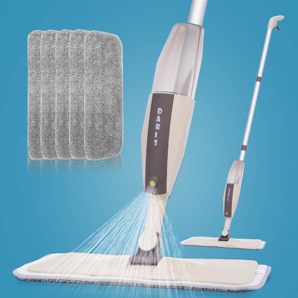 Spray Floor Mop with Replacement Microfiber Pads