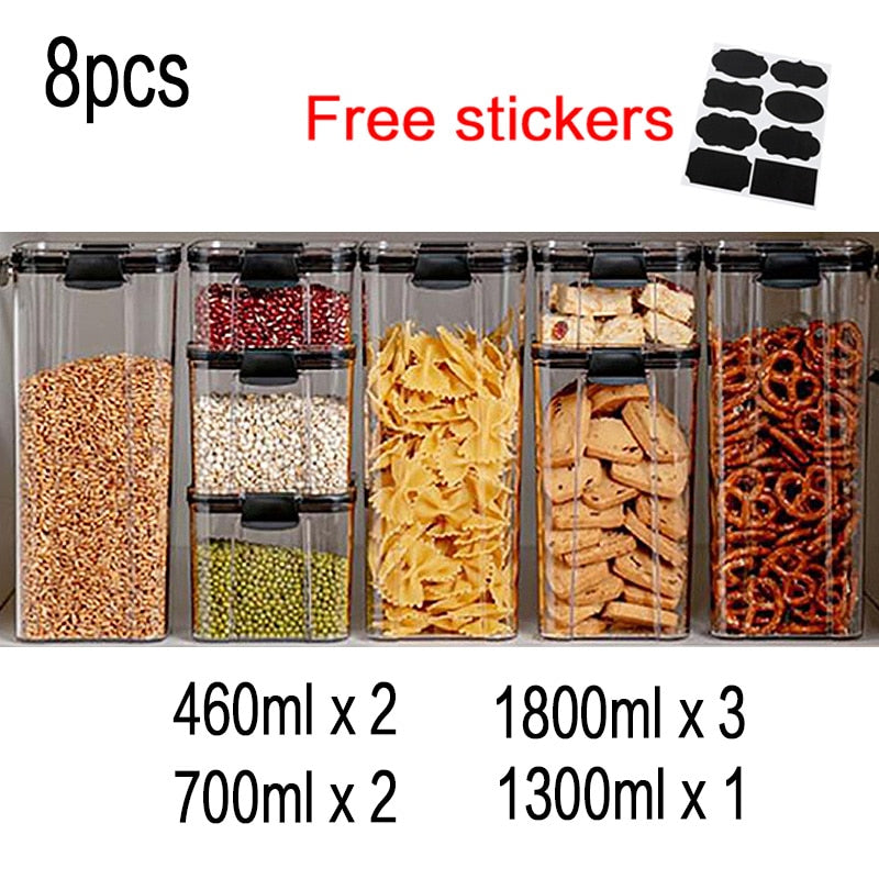 Food Storage Kitchen Container Plastic Box Jars