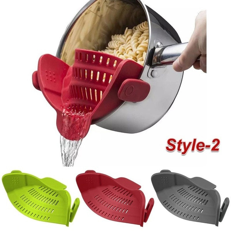 Silicone Kitchen Strainer Clip Pan Drain