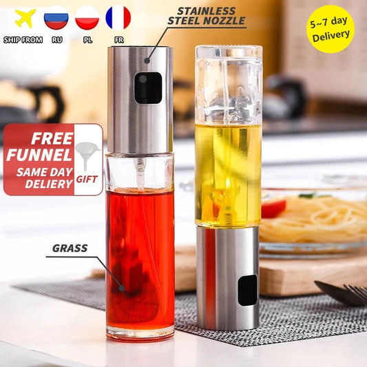 Kitchen Baking Oil Spray Vinegar Bottle Stainless Steel