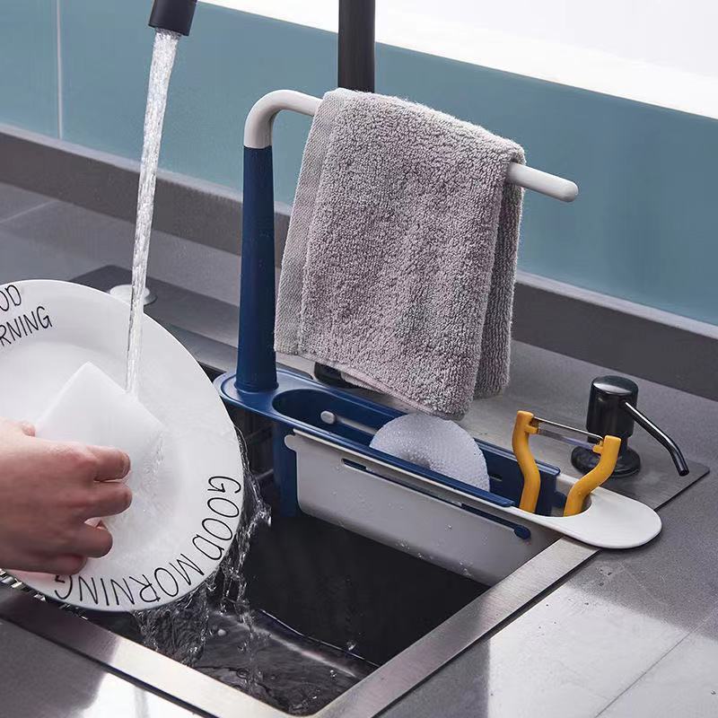 Telescopic Sink Drain Rack Soap Sponge Holder