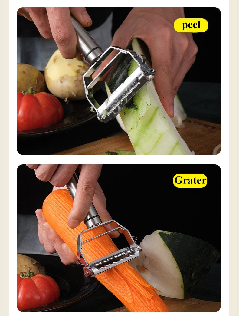 Stainless Steel Multi-function Vegetable Peeler Cutter