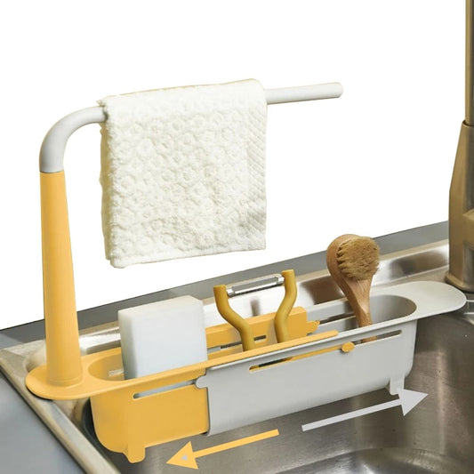 Telescopic Sink Drain Rack Soap Sponge Holder